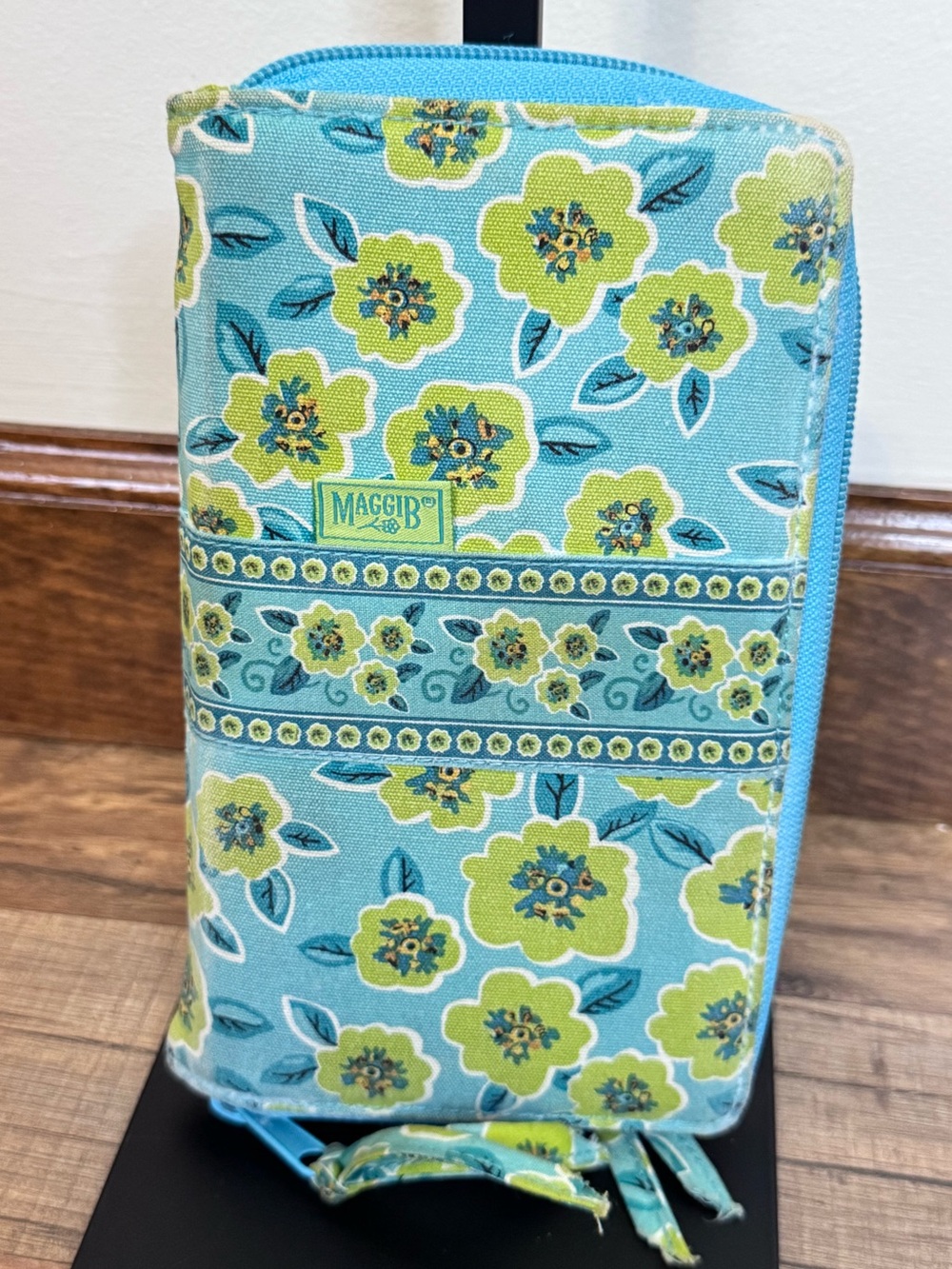 Vintage Maggi B Grandmillennial Boho Quilted Travel Checkbook | Wallet Organizer